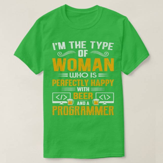 Camiseta Geeky IT Computer Nerd Happy Coder Woman (Diseño del anverso)