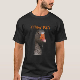 Camiseta Geeky Peeking Duck Bajo El Texto De Estilo Asiátic