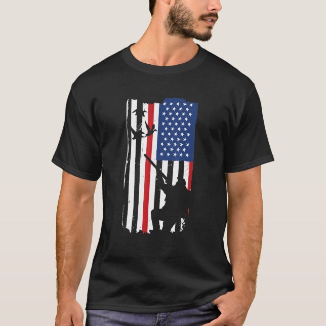 Camiseta Geese Hunter Bandera Estadounidense Caza De Ganas (Anverso)