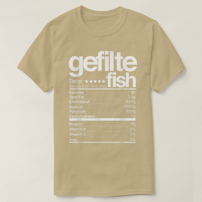 Camiseta Gefilte Fish Nutritional Facts Jewish Hanukkah Foo (Diseño del anverso)