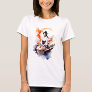Camiseta Geisha acuarela