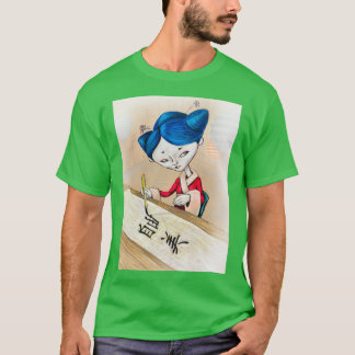 Camiseta Geisha azul