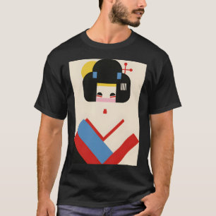 Camiseta Geisha Chica japonés #3 arte retro