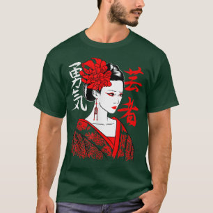 Camiseta Geisha Chica Katana Espada y tatuaje del Dragón Ja