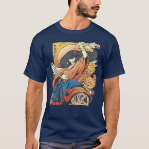 Camiseta Geisha Chica Katana Espada y tatuaje del Dragón Ja