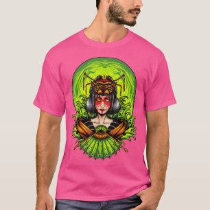Camiseta Geisha Chica Katana Espada y tatuaje del Dragón Ja