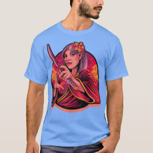 Camiseta Geisha Chica Katana Espada y tatuaje del Dragón Ja