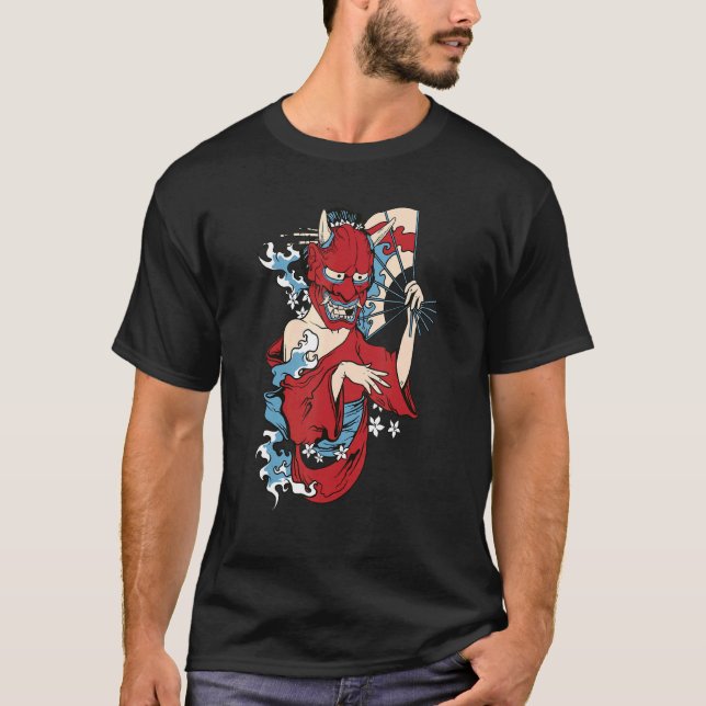 Camiseta Geisha Chica Mask japonés Demonio (Anverso)