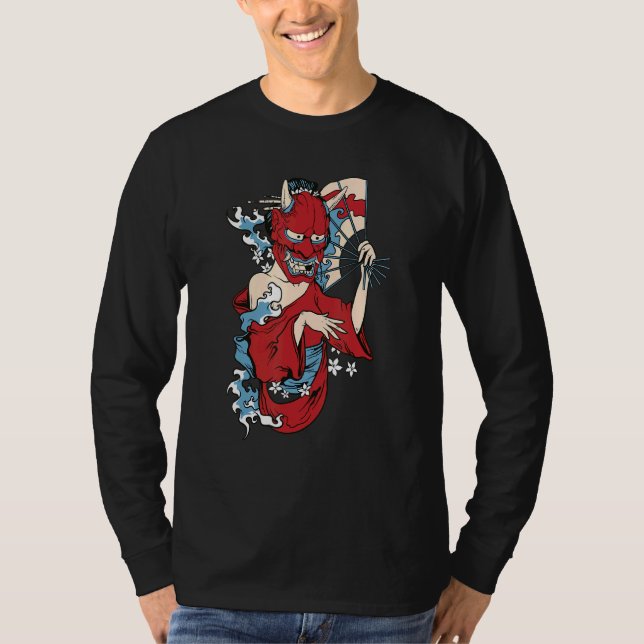 Camiseta Geisha Chica Mask japonés Demonio (Anverso)