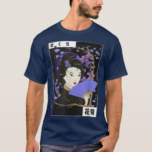 Camiseta Geisha Chica Sakura cerezo florece cultura de arte