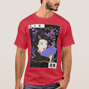 Camiseta Geisha Chica Sakura cerezo florece cultura de arte