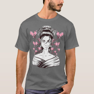 Camiseta Geisha Chica Sakura Cherry Blossom Japón Arte Japo
