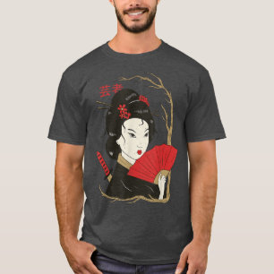 Camiseta Geisha con fanático rojo 439