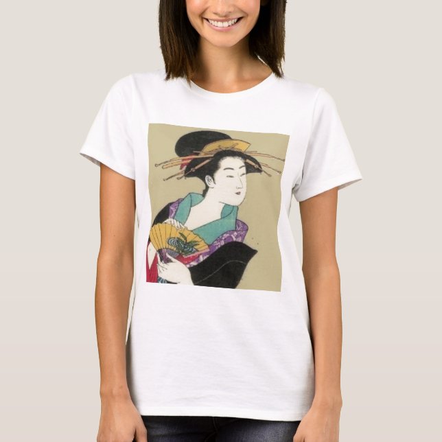 Camiseta geisha con la fan (Anverso)