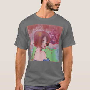 Camiseta Geisha con samurai en las nubes Harajuk japonés