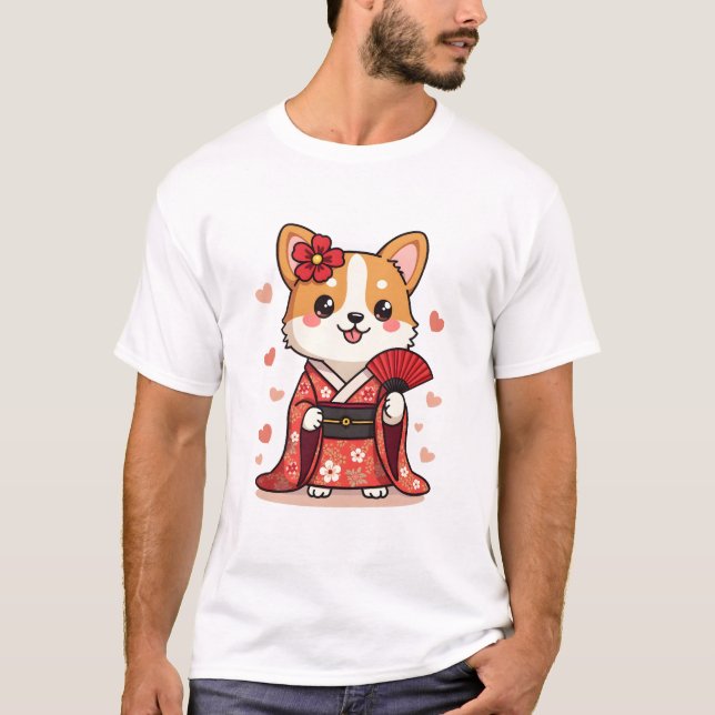 Camiseta Geisha Corgi Dog Lover Welsh (Anverso)