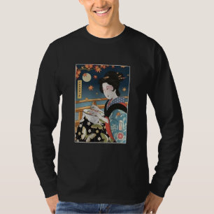 Camiseta Geisha Cross Stitch Mom Ukiyoe Geisha Crochet Mom