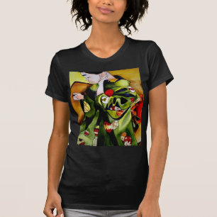 Camiseta Geisha cute con kimono verde arte original
