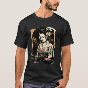 Camiseta Geisha Edm Dj Japonés Kimono Vaporwave Estética