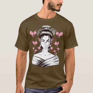 Camiseta Geisha Girl Sakura Cherry Blossom Japan Art Japane