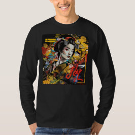 Camiseta Geisha Graffiti Tee - Calle clásica de belleza