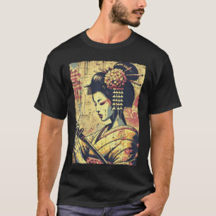 Camiseta Geisha Hipster Japonesa Katana Vintage Mujeres Chi