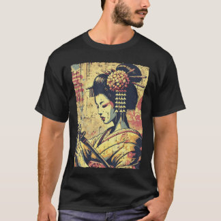 Camiseta Geisha Hipster Japonesa Katana Vintage Mujeres Chi