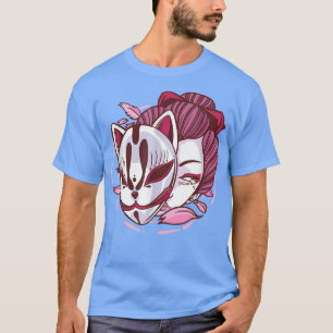 Camiseta Geisha Japón Chica máscara Chica Kawaii Geisha