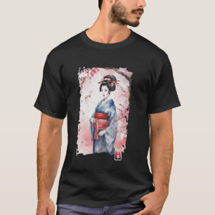 Camiseta Geisha Japón Danza Canto Música Arte Cerezos