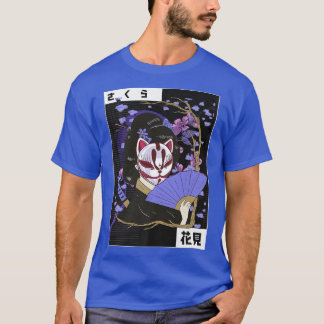 Camiseta Geisha Japonés Kawaii Geisha Chica Sakura Cherry B