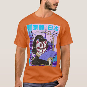 Camiseta Geisha Japonés Kawaii Sakura cerezo Blossom Samur