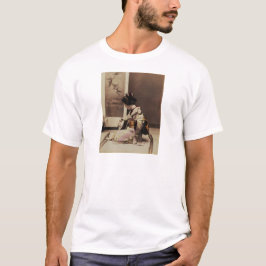 Camiseta Geisha japonés que juega el shamisen