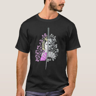 Camiseta Geisha Japonesa Con Geisha Y Flor De Cerezo Y