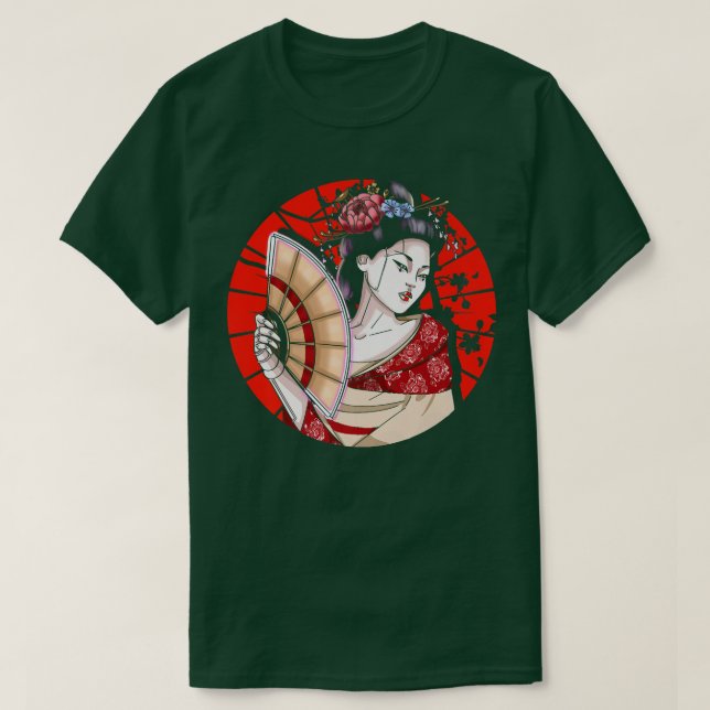 Camiseta Geisha japonesa con hincha Sakura Japón Geis (Diseño del anverso)