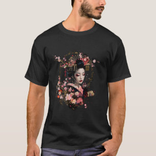 Camiseta Geisha japonesa de arte Kimono Sakura Cherry