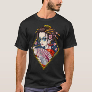 Camiseta Geisha Japonesa Flor de Cerezo