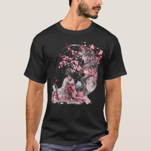 Camiseta Geisha Japonesa Flor de Cerezo Sakura Kimono