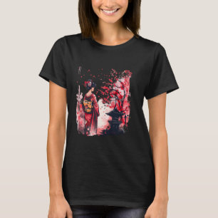 Camiseta Geisha japonesa Sakura Cherry Blossom Pagoda Geish