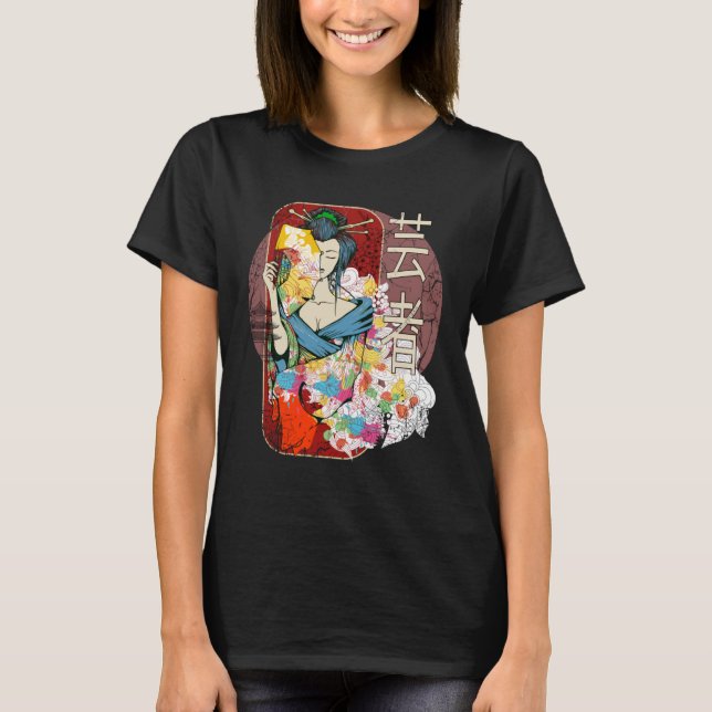 Camiseta Geisha japonesa vintage (Anverso)