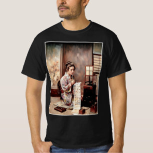 Camiseta Geisha japonesa vintage - Escritor de cartas