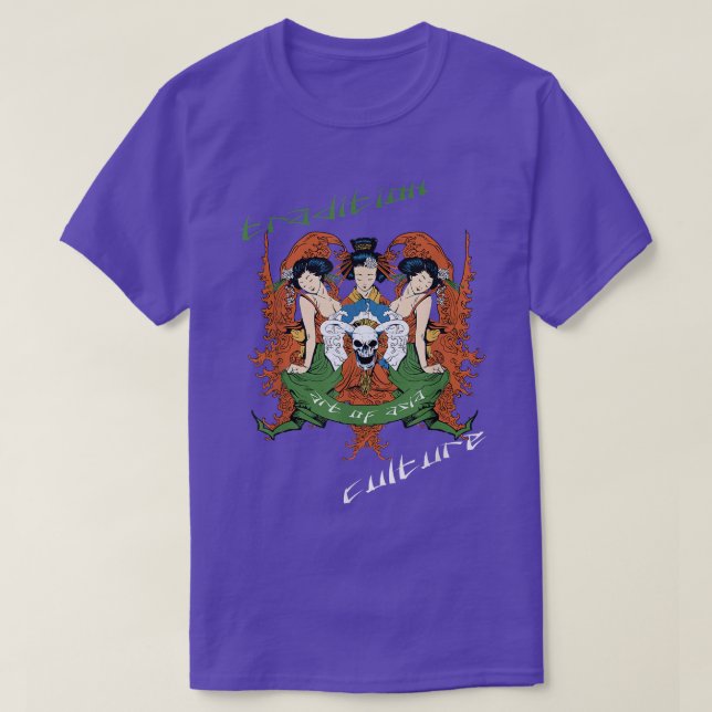 Camiseta Geisha Kawaii Chica Kimono Samurai T-Shirt (Diseño del anverso)