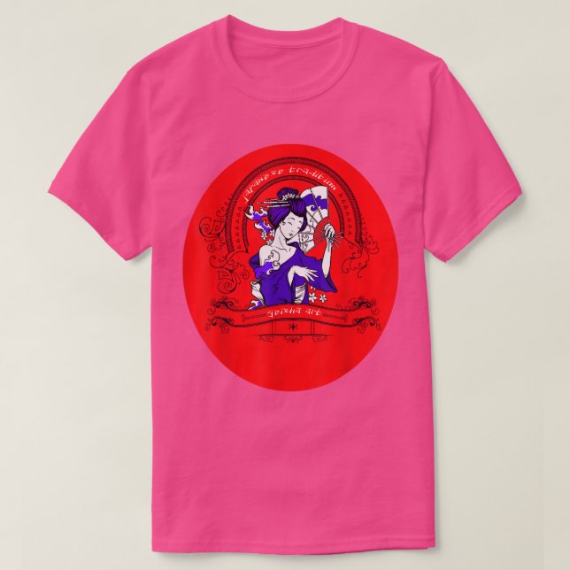 Camiseta Geisha Kawaii Chica Kimono Samurai T-Shirt (Diseño del anverso)
