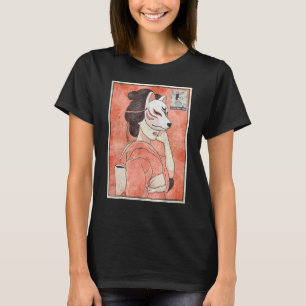 Camiseta Geisha Kitsune Fox máscara estética japonesa