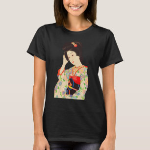Camiseta Geisha Maiko Kimono Japón pintando Kawase