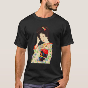 Camiseta Geisha Maiko Kimono Japón pintando Kawase