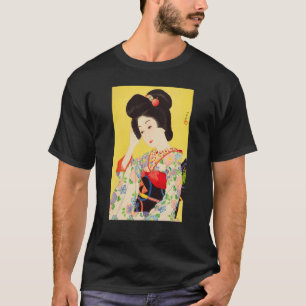Camiseta Geisha Maiko Kimono Japón pintando Kawase
