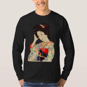 Camiseta Geisha Maiko Kimono Japonesa Japón pintura Kawase