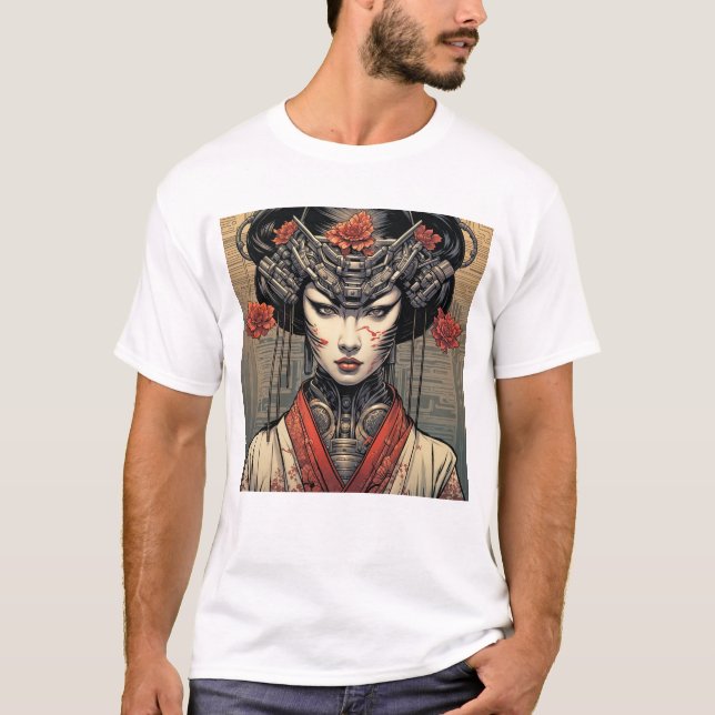 Camiseta Geisha Mech Sonríe Tee (Anverso)
