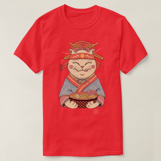 Camiseta Geisha Neko Ramen (Diseño del anverso)