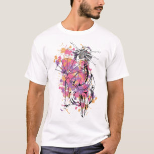 Camiseta Geisha Resumen de Splash Artístico Gráfico